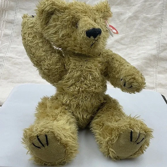 Ty 1993 Retired Attic Treasures Heartly Jointed Light Brown Teddy Bear - Picture 9 of 9